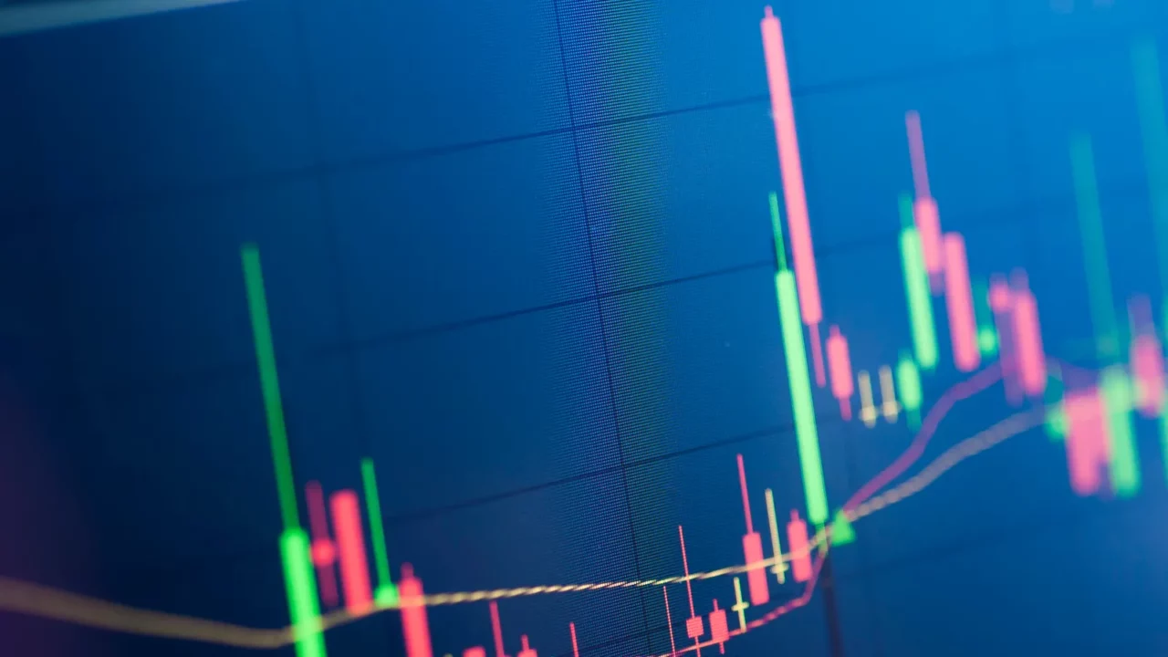 Shot of stock market graph.