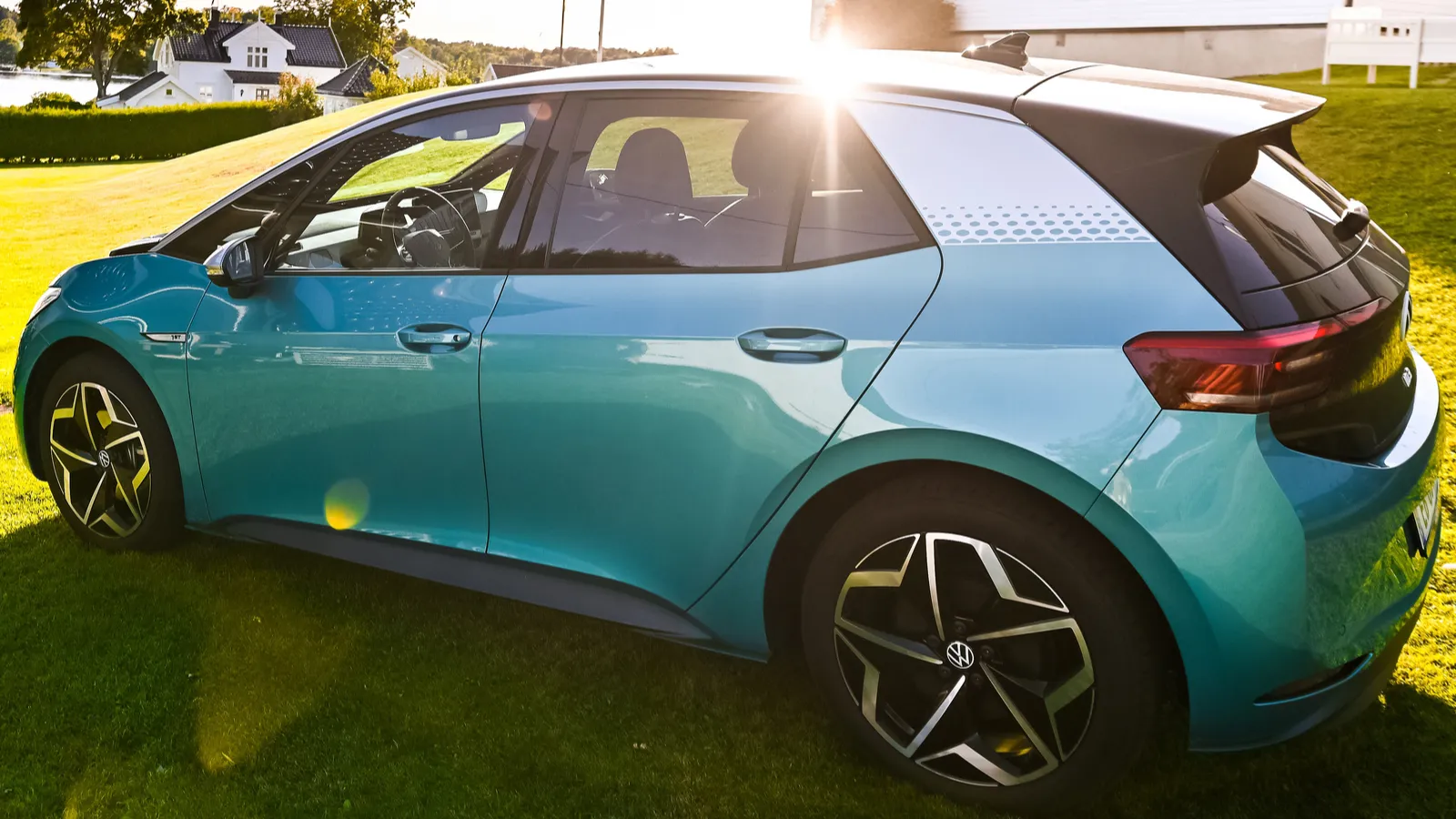 Volkswagen ID.3 hatchback EV on display