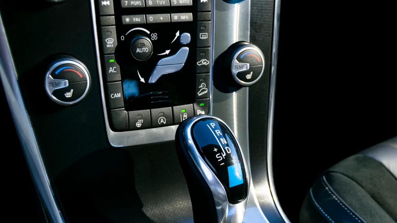 automatic gear stick of a modern car car