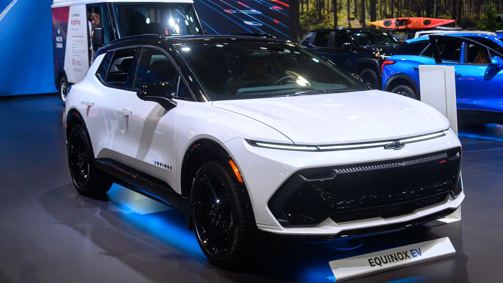 Shot of Chevrolet Equinox EV on the display.