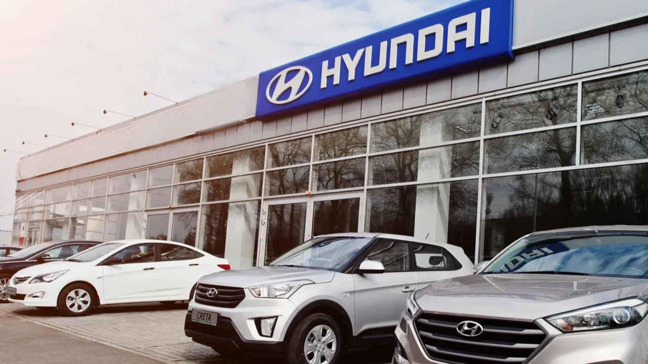 Shot of Hyundai showroom.